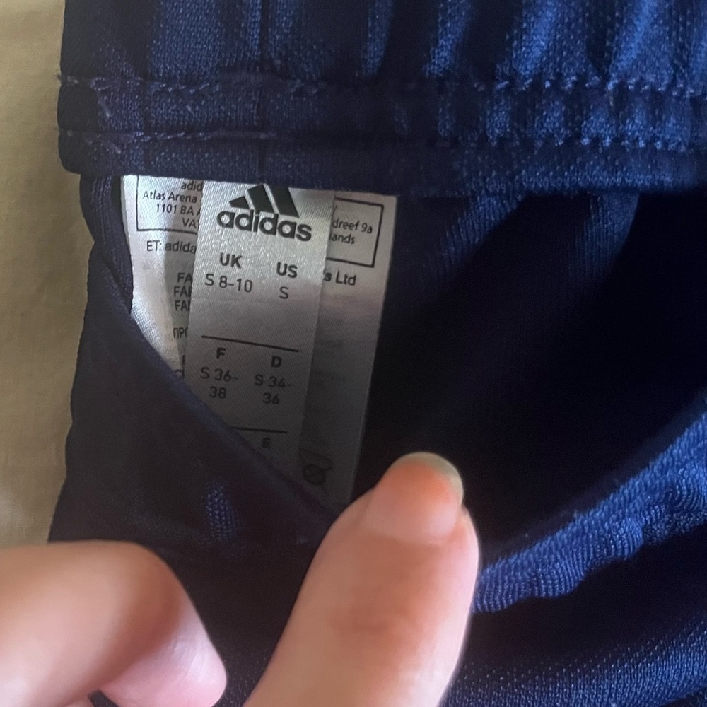 Adidas Black Jacket, Black & Navy Three-Stripe Joggers womens (small) - Picture 5 of 5